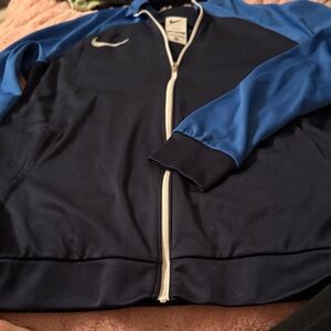 Nike Women's Black and Blue Bomber Jacket